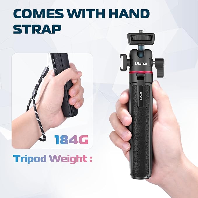 ULANZI MT-73 Extension Pole Tripod, Mini Selfie Stick Tripod Stand Handle Grip for Webcam Canon G7X Mark III Sony ZV-1 RX100 VII A6400 A6600 Cameras Vlogging | with Cold Shoe, Selfie Stick Tripod Handle Grip for iPhone/Android Sony/Canon/Nikon/Fujifilm... - Image 5