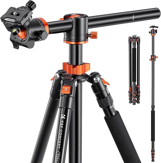 K&F CONCEPT 94 Inch Camera Tripods 4 Section Ultra High Aluminum Professional Detachable Monopod Tripod with 360 Degree Ball Head Quick Release Plate for DSLR SLR Cameras T254A8+BH-28L (SA254T1) by KFCONCEPT