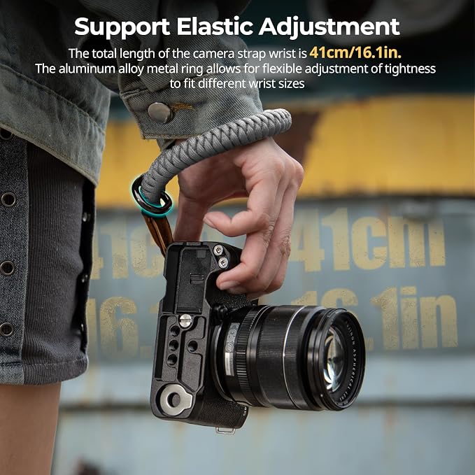 SMALLRIG Camera Wrist Strap, Universal Braided Camera Hand Strap | Adjustable Safety Strap Compatible for DSLR or Mirrorless Camera(Gray) - Image 3