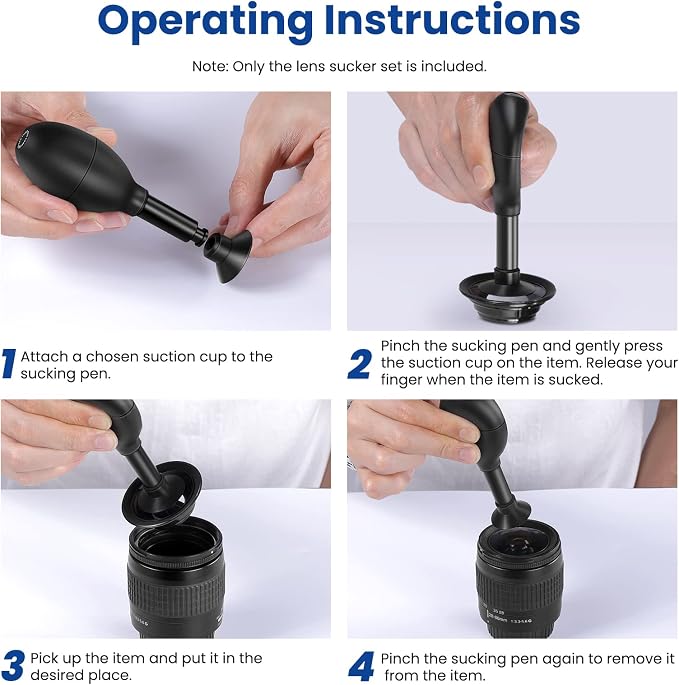NEEWER 8 in 1 Lens Sucker Kit, IC Pick Up Vacuum Suction Pen | 7 Interchangeable Suction Cups, Lens Repair Tool for Repair and Cleaning, Watches, and Electronic Components - Image 6