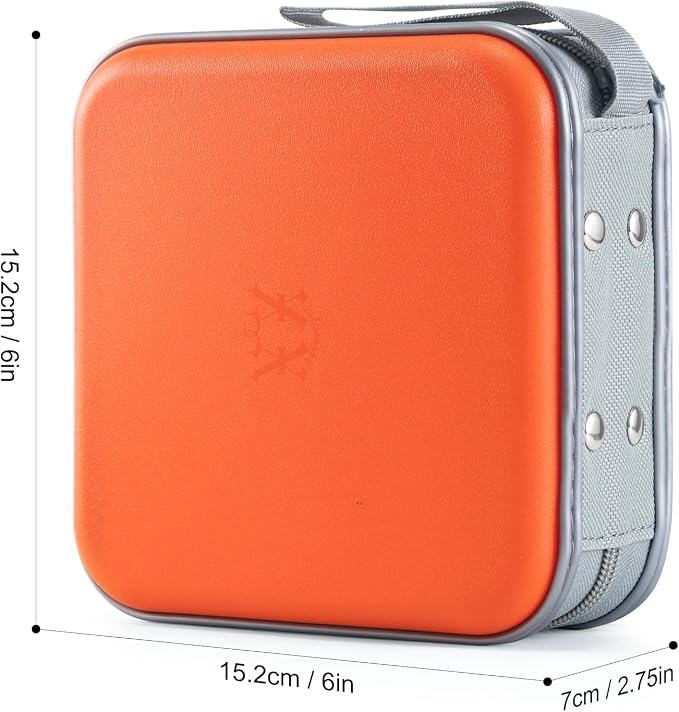 alavisxf xx CD Case, 48 Capacity Hard Plastic Zipper Disc Wallet for Car | DVD Holder, Portable Hand Strap, Anti-Slip Sleeves, Scratch-Resistant Sleeves, Disc Storage Organizer, for Home Office Travel - Image 2
