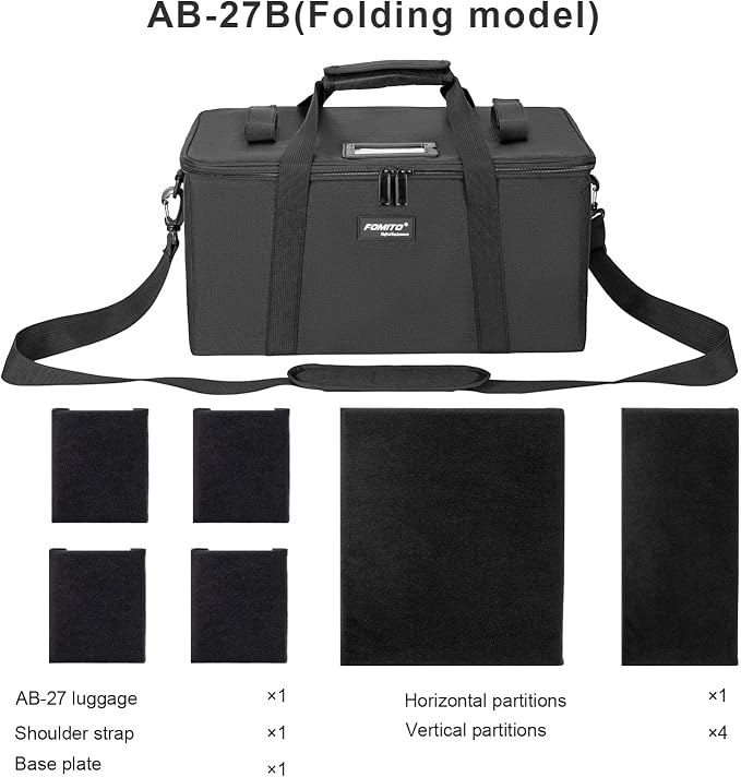 FOMITO AB-27B Foldable Camera Storage Bag 44x30x22cm Shockproof Case for DSLR, Gimbal, Drone Heavy-Duty Handle - Image 8