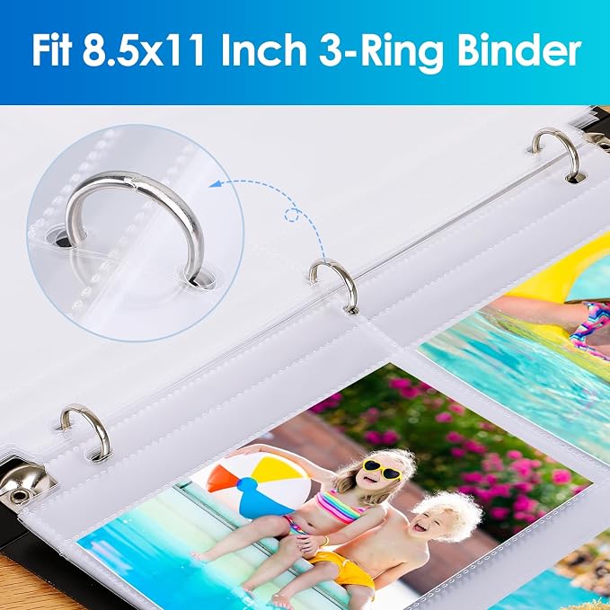 MaxGear 120 Pack Photo Sleeves for 3 Ring Binder (960 Pictures), 3.5x5 in | Heavy-Duty Archival Page Protectors, 4-Pocket Clear Photo Album Refill Pages, Plastic Seed Packet Sleeves, Acid-Free - Image 7