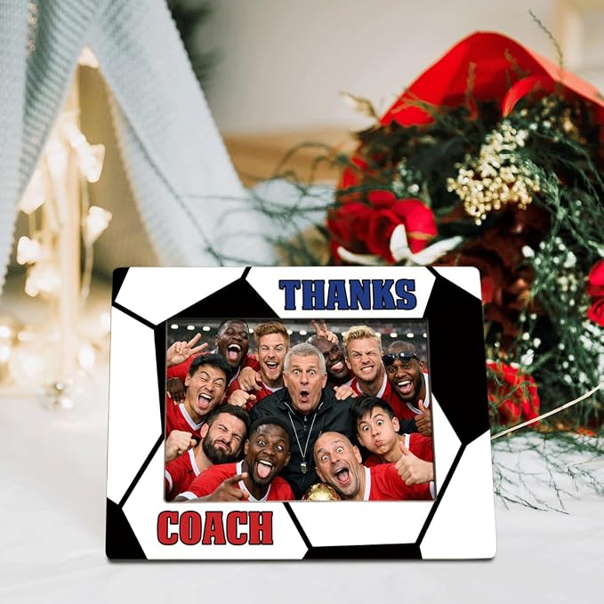 Thanks Coach Photo Frame, Soccer Picture Frame, Sports Themed Decor Tabletop Display Frames for Players and Coaches, Gift to Soccer Enthusiasts for 4x6 Inches Photos - Image 3
