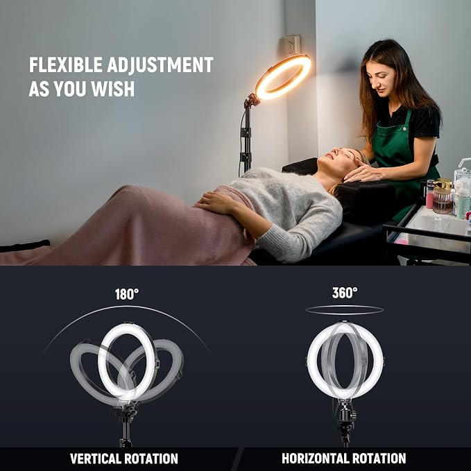 NEEWER Basics 8" RGB LED Ring Light with Tripod Stand, 7 Modes/3200-6500K/10 Dimming Levels, Phone Holder Selfie Ringlight Lighting for iPhone TikTok Vlog Makeup Video Recording Streaming, R08 - Image 4