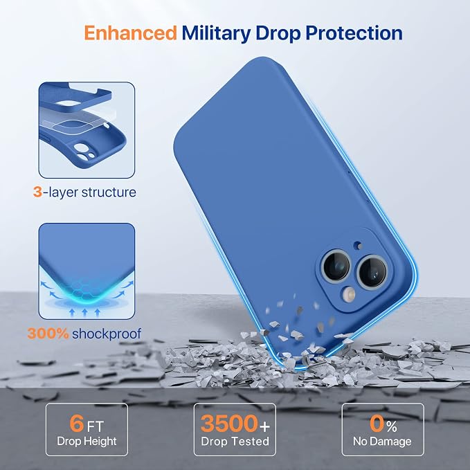 Miracase Silicone for iPhone 14 Case, Sky Blue | Soft Anti-Scratch Microfiber Lining, Premium Silicone Cover Shockproof Drop Protection Phone Case for 14 - Image 5