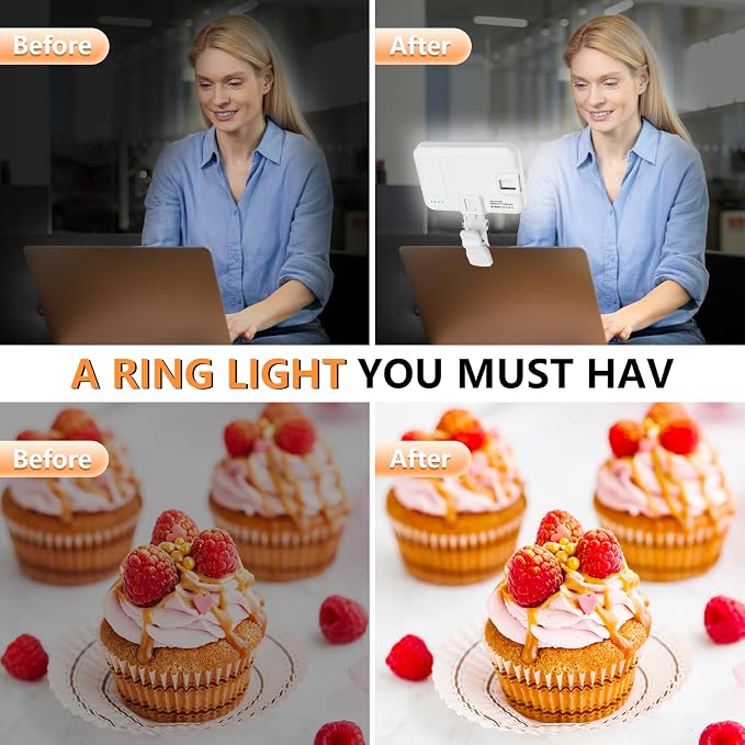 BANSINE Portable LED Photo Light - USB-Rechargeable, Up to 6500K Color Temperature for Selfie, Zoom Conference, Video, Makeup - Image 5