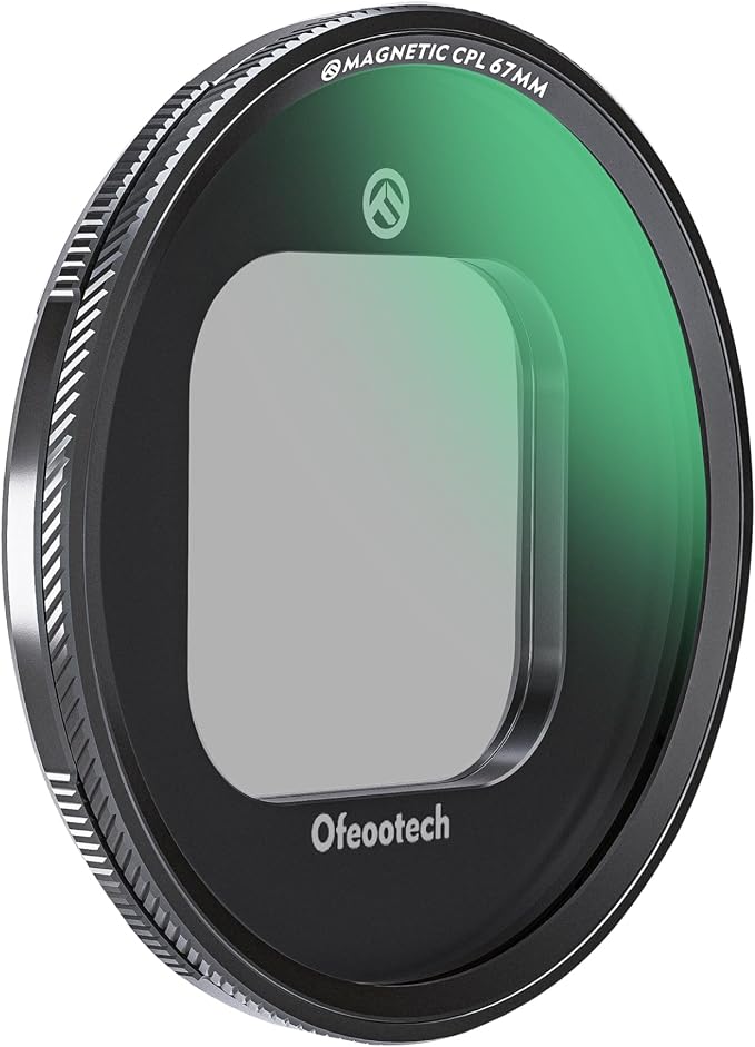 Magnetic 67mm CPL Polarizing Filter for Smartphone, Compatible with iPhone 17 Pro/Pro Max Phone Case, Reduces Glare & Reflections, Also Supports Standard 67mm Thread Lenses by OfeooAi