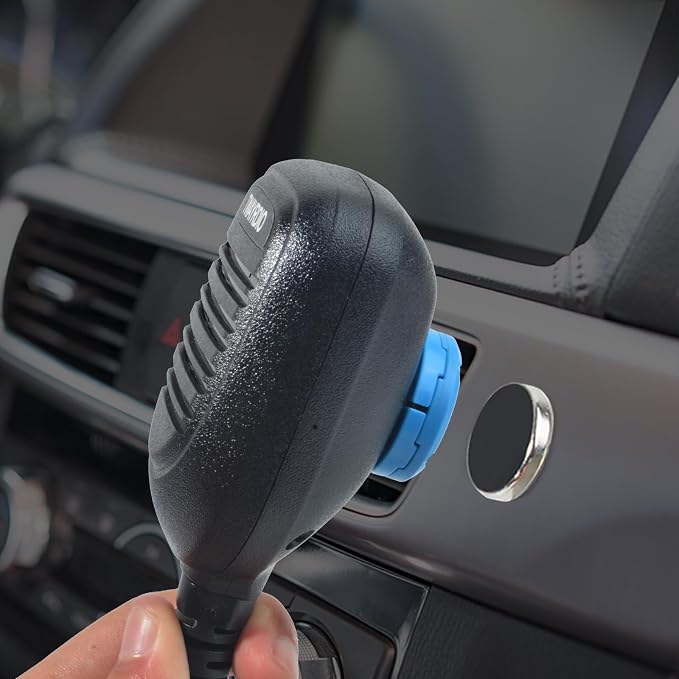 UAYESOK Magnetic CB Microphone Hanger Mount, Mobile Radio Mic Holder | Mag Car Vehicle Truck Holding Bracket, For Kenwood Motorola QYT Mobile Transceiver Mic - Image 2
