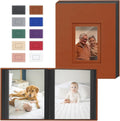 Popotop 4x6 Photo Album Holds 100 Pictures, Vegan Leather Hardcover | 100 Photos Capacity, Acid-Free Clear Slip-In Pockets, Compact Format, Front Photo Window, Gifts for Family Wedding Baby by Popotop
