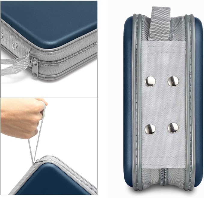 Siveit CD/DVD Cases 40 Capacity Disc Storage Binder for Car(Dark Blue) | Holders Wallet Hard Plastic CD/DVD Case for Car Home Office Travel - Image 3