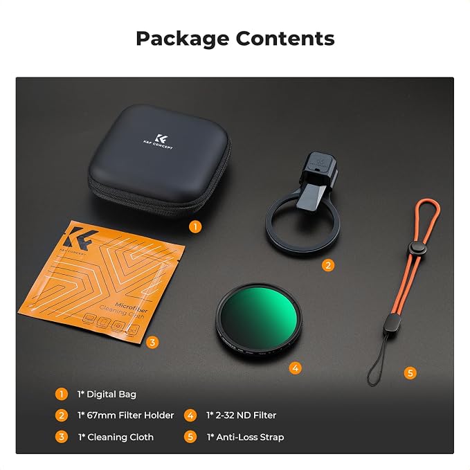 K&F CONCEPT 67mm Press-on ND2-32 Phone Lens Filter Kit | Multi-Coated VND Filter Compatible with iPhone 17/16/15/14/13/12 Standard, 16/15/14/13/12 Pro/Pro Max, FP102 - Image 7