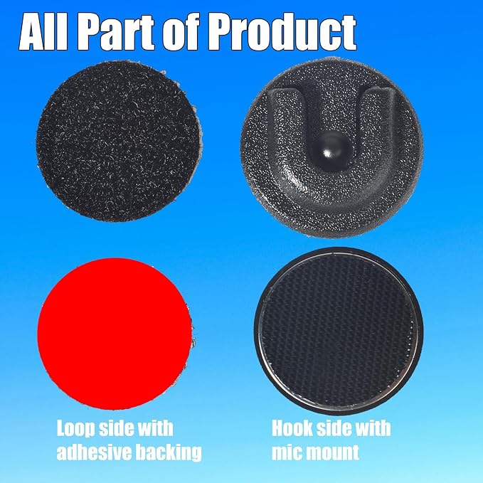 Universal Ham CB Radio Microphone Hanger, Round Knob Mic Holder Mount with Hook and Loop Fastener for Motorola HLN9073B CDM1250 CDM750 GM300 M1225 GM3688 GTX800 Kenwood TK768G TK868G TM471A - Image 2