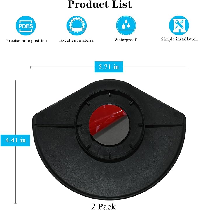 2Pack Sun Rain Shade Cover Compatible with Ring Outdoor Cam Plus,Weatherproof Camera Protective Shield for Resistant UV, Anti Glare,Easy to Install (Black) - Image 7