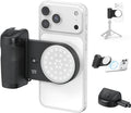 VRIG MG-35 Magnetic Phone Camera Grip for iPhone/Android with Detachable Wireless Shutter Remote,Three-Gear Adjustable Fill Light, 1/4" Tripod Screw - Comfort Ergonomic Camera Grip Handle Holder by VRIG