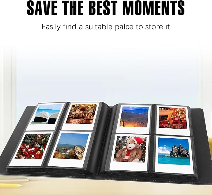 256 Pockets Photo Album for Instax Wide & Polaroid 600/i-Type Photos, Brown | Fits 3.5 x 4.25 inch Photos & Fujifilm Instax Wide & SX-70, Acid-Free Pages, PU Leather Cover, Front Window, Side-Loading - Image 8