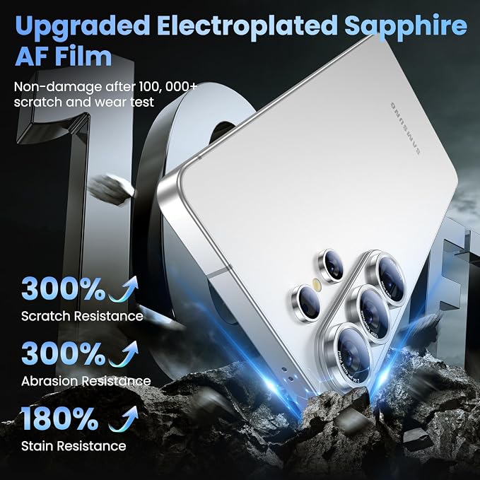Uyiton for Samsung Galaxy S26 Ultra Camera Lens Protector, Unique Design | Case-Friendly, Ultra-Thin, Military-Grade Sapphire Glass with Aluminum Metal Rear Camera Screen Cover, White - Image 4