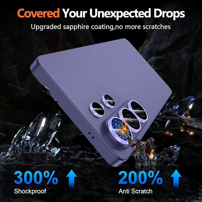 for Samsung Galaxy S26 Ultra Camera Lens Protector, Individual Metal Ring Tempered Glass Lens Cover, [Strong Adsorption] Scratch Resistant Ultra-Thin HD Clear Lens Cover, 1 Set-Purple Shine - Image 7