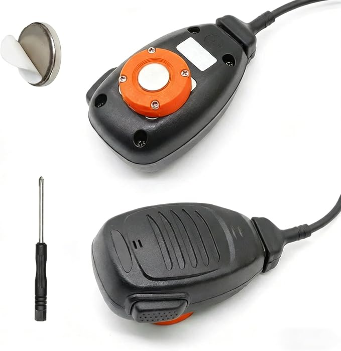 CB Mic Holder | Magnetic Mobile Radio Mic Car Mount Holder | CB Mic Hanger | for Kenwood KMC-30 KMC-32 KMC-35 KMC-36 Motorola PMMN4090 HMN3596A HLN9073 RMN5052A | with Adhesive Back (Orange) by Unknown