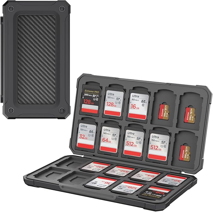 SD Card Holder with 40 Card Slots for SDXC Micro SD Cards | Hard ABS Shell & Soft Silicone,Dedicated Card Slots,Magnetic Closure,Portable Memory Card Holder for Daily Travel by Unknown
