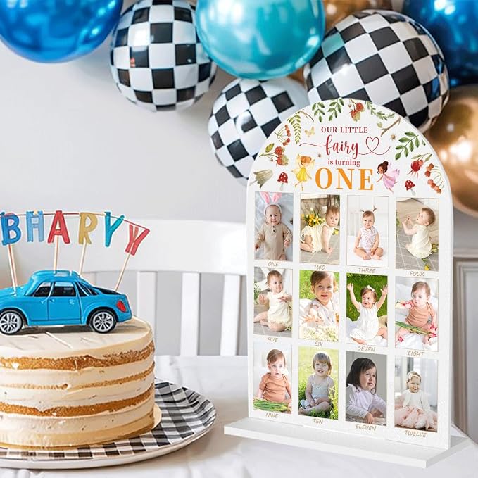 My First Year Photo Board Baby Milestone Signs One Year of Baby Photo Board, Best Babies Keepsake 10x14 Inches Acrylic Sign Decor Fits 2" x 3" Photo A17 - Image 4