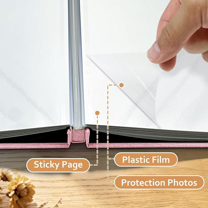Large Photo Album Self Adhesive Scrapbook Album for 4x6 5x7 8x10 Pictures DIY Photo Book as Scrapbooking Supplies Kits, Birthday Gifts for Women Mom Wedding Baby Family Travel - Image 5
