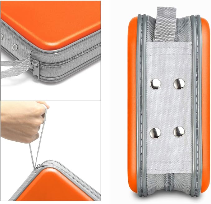 Siveit CD/DVD Cases 40 Capacity Disc Storage Binder for Car(Orange) | Holders Wallet Hard Plastic CD/DVD Case for Car Home Office Travel - Image 3