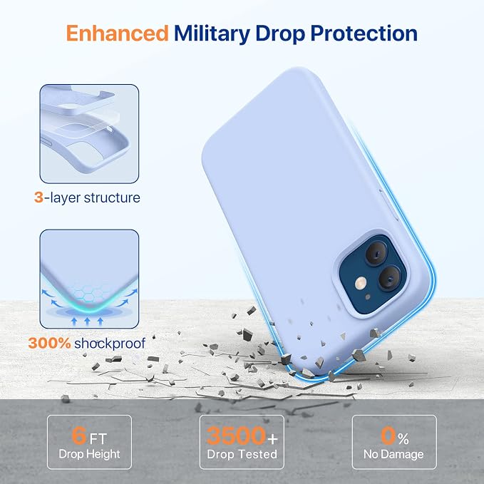 miracase Compatible with iPhone 12 Case and iPhone 12 Pro Case, Liquid Silicone Gel Rubber Full Body Protection Shockproof Drop Protection Phone Case for iPhone 12/12 Pro 6.1 inch, Clove Purple | Liquid Silicone Gel Rubber Shockproof Drop Protection Ph... - Image 4