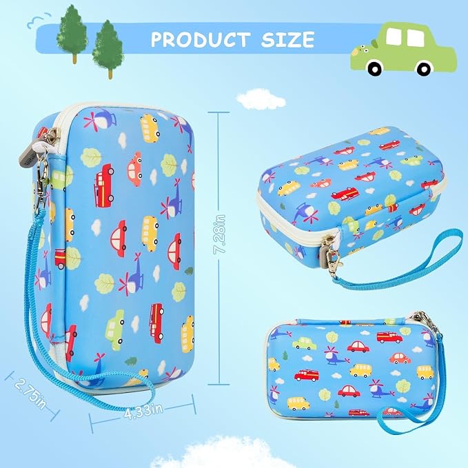 Kids Instant Print Camera Case & 3 Rolls for DYLANTO for ESOXOFFORE | Portable Digital Camera Case for ETIKEZ for YTETCN for DUDUDRAGON with Pocket for Accessories (Box Only)-Blue Car - Image 5