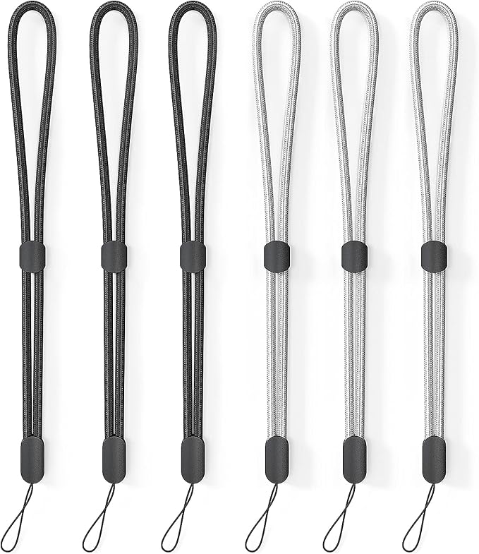 Avorast 6 Pack Cell Phone Camera Wrist Straps, Wrist Lanyards | Adjustable Nylon Hand Wrist Strap Lanyards for Flashlights, USB Drives, GoPro and Keys, Black and Silver by Avorast