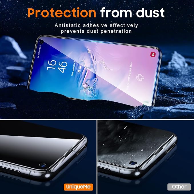 UniqueMe 3 Pack for Samsung Galaxy S10e Screen Protector | Tempered Glass, 9H Hardness, Bubble Free, Screen Cover - Image 4