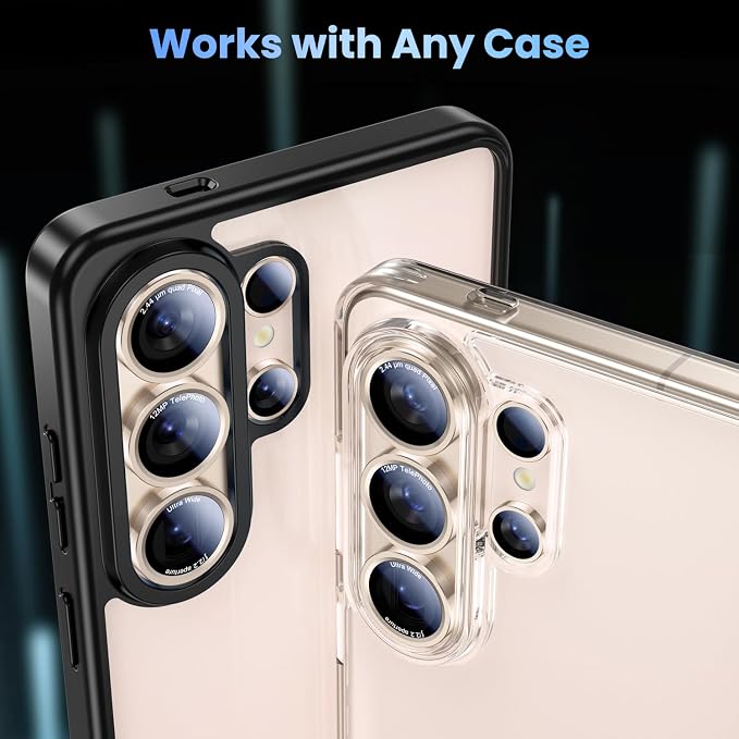 Uyiton for Samsung Galaxy S26 Ultra Camera Lens Protector, Unique Design | Case-Friendly, Ultra-Thin, Military-Grade Sapphire Glass with Aluminum Metal Rear Camera Screen Cover, Pink Gold - Image 5