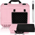 Relaxweex 1 Pcs Waterproof Hard Case with DIY Customizable Foam Insert Portable Protective Case with Knife for Camera Drones Equipments Tools Test Instruments(Pink,16.3 x 12.4 x 6.5 Inch) by Relaxweex