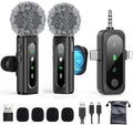 GoorDik Wireless Lavalier Microphone for iPhone, Android, USB C, PC, Camera Video Recording 4 in 1 Clip-on Mics with Rotatable Clip&Denoise Recording, for Vlog Tiktok YouTube Podcast Content Creator by GoorDik