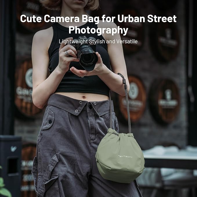 PGYTECH OneGo Drawstring Small Camera Bag Soft Cute Camera Pouch Handbag | Forest Camera Sling Bag Compatible with Mirrorless Cameras/Nikon/Canon/Sony/Fuji/Pocket 4 Camera Case, Forest - Image 7
