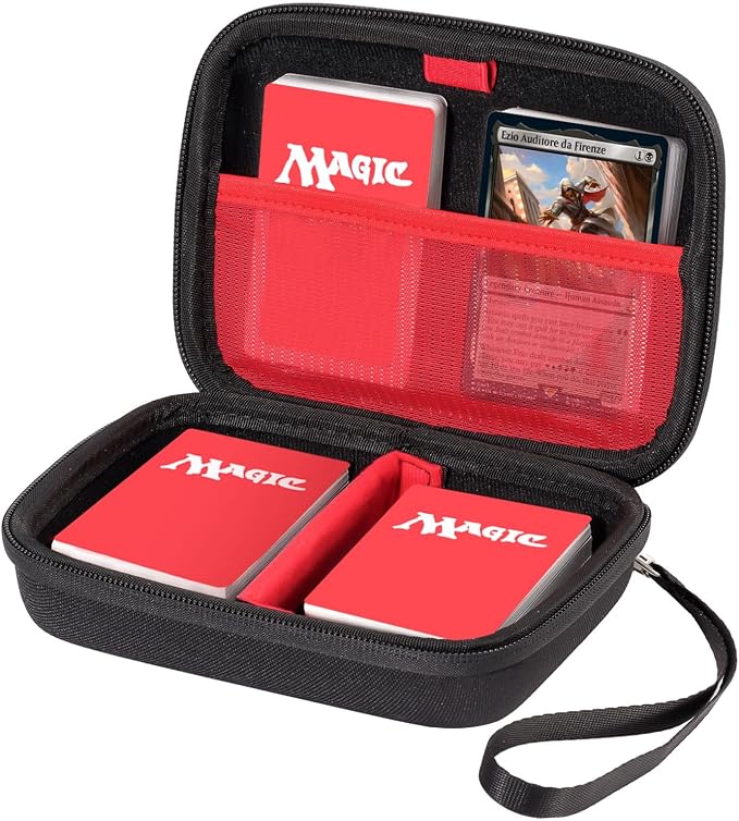 ProCase Trading Card Case, Hard Travel Storage Holds 300+ Cards -Black | Compatible with MTG, TCG, Yu-Gi-Oh, Lorcana, Removable Divider for Flexible Organization, Multiple Color Options Available by ProCase