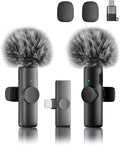 SUDEHO Wireless Lavalier Microphone for Android, 2-Pack Clip-On Mics with USB-C Receiver by SUDEHO