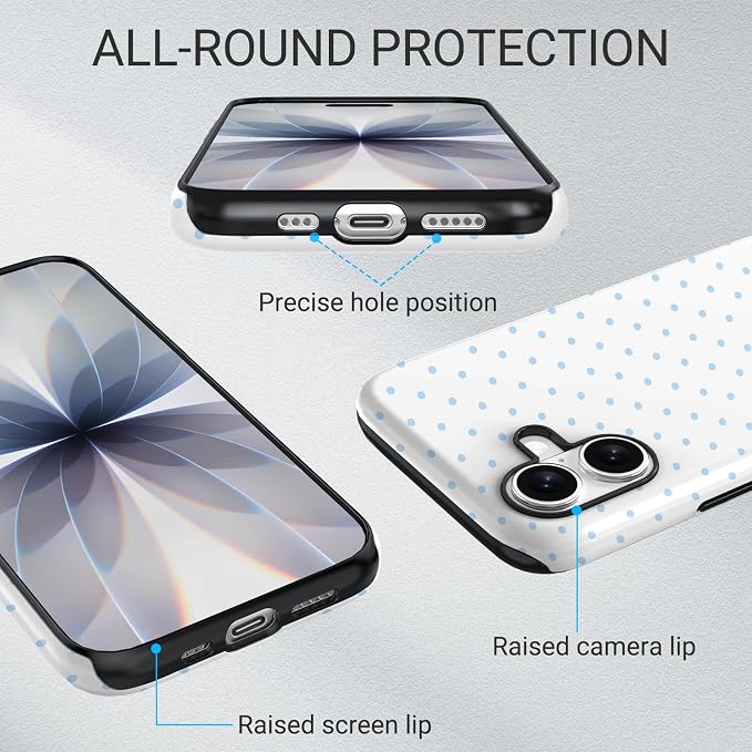 TPU Phone Case for iPhone 16, MagSafe Wireless Charging Compatible, Shockproof Slim Fit Protective Cover with Anti-Yellowing & Raised Camera Protection (Polka dot 3, iPhone 16) - Image 5