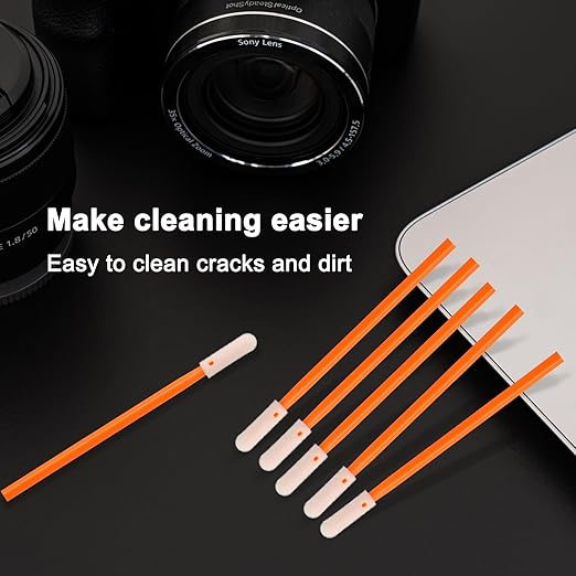 Wellgler's Foam Cleaning Swabs, Multi-Purpose Cleanroom Foam Tip Cleaning Swab Kitip Cleaning Swab Kit (orange100) - Image 4