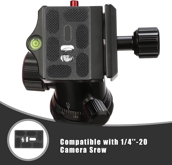 Frienda Quick Release Plate Tripod 1/4-20 DSLR,Pu60,Black | Tripod Mount Plate, Camera Tripod Mount for DSLR Camera Tripod Ball Head , Metal, 1.9 x 1.5 x 0.4 Inch - Image 5