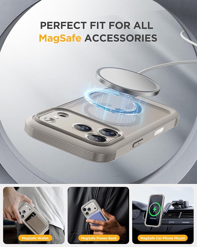 Miracase for iPhone 17 Pro Max Case with Privacy Screen Protector, Titanium | Compatible with MagSafe, 360° Full Body Protection, Full Camera Protection, Military-Grade Shockproof Phone Case 6.9" - Image 6
