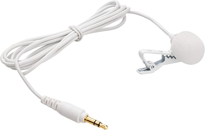 Saramonic SR-M1W White 3.5mm TRS Lavalier Microphone for Wireless Systems Compatible with DJI Mic, Rode, Hollyland, Sennheiser Transmitters & More by Saramonic