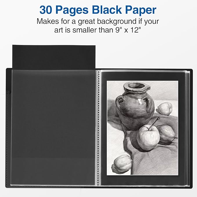 Sooez Binder with Plastic Sleeves 30-Pocket, Displays 60 Pages, 9x12 Folders - Image 2