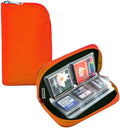 Memory Card Case - Carrying Case Suitable for Micro SD, Mini SD and 4X CF, Card Holder Bag Wallet for Media Storage Organization (Orange) by JCSMARTEC