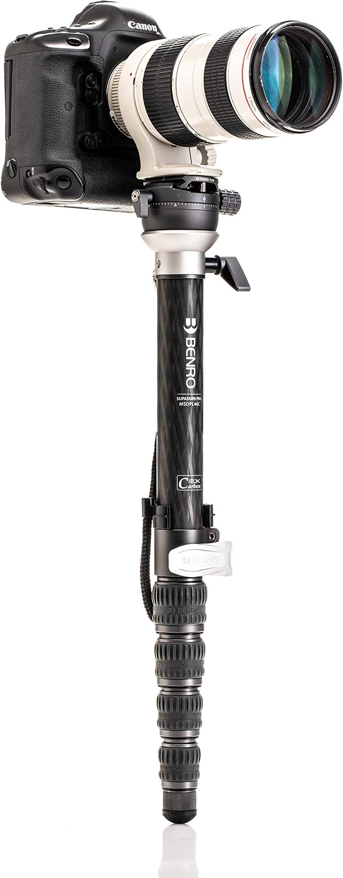 Benro SupaDupa Carbon Fiber Monopod – Lightweight 6-Section Professional Camera & Video Monopod with Leveling Pan Base, Twist Locks, and Reversible Mount for DSLR, Mirrorless & Camcorders (MSDPL46C) - Image 3