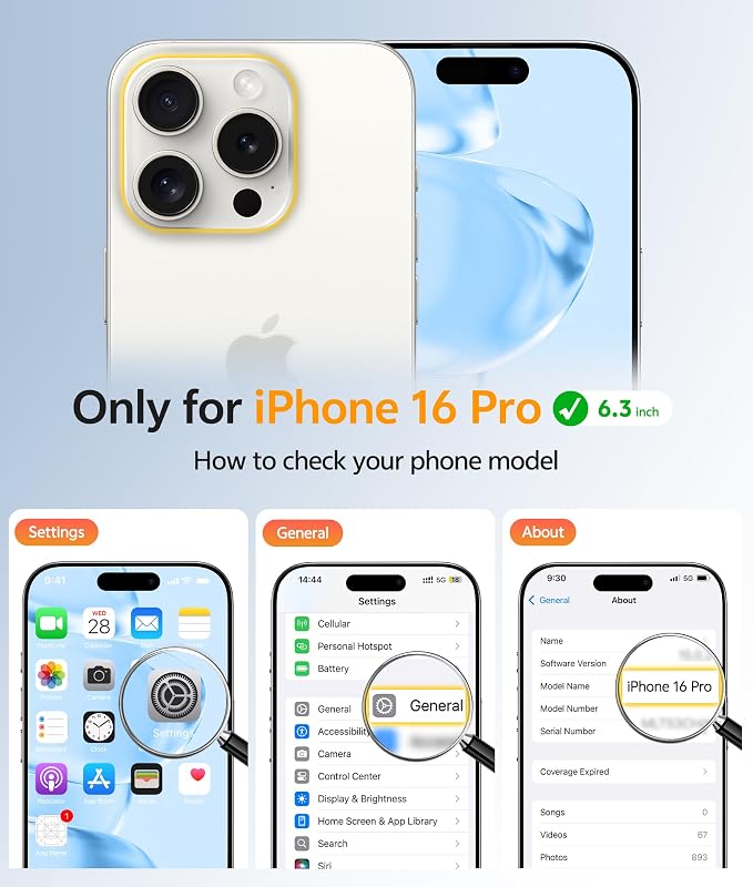FNTCASE for iPhone 16 Pro Case, Fit for Magsafe, with Screen Protector | Full Camera Protection, Translucent Matte, 14FT Military Grade Drop Proof, Shockproof Protective Phone Cover, Light Blue - Image 2