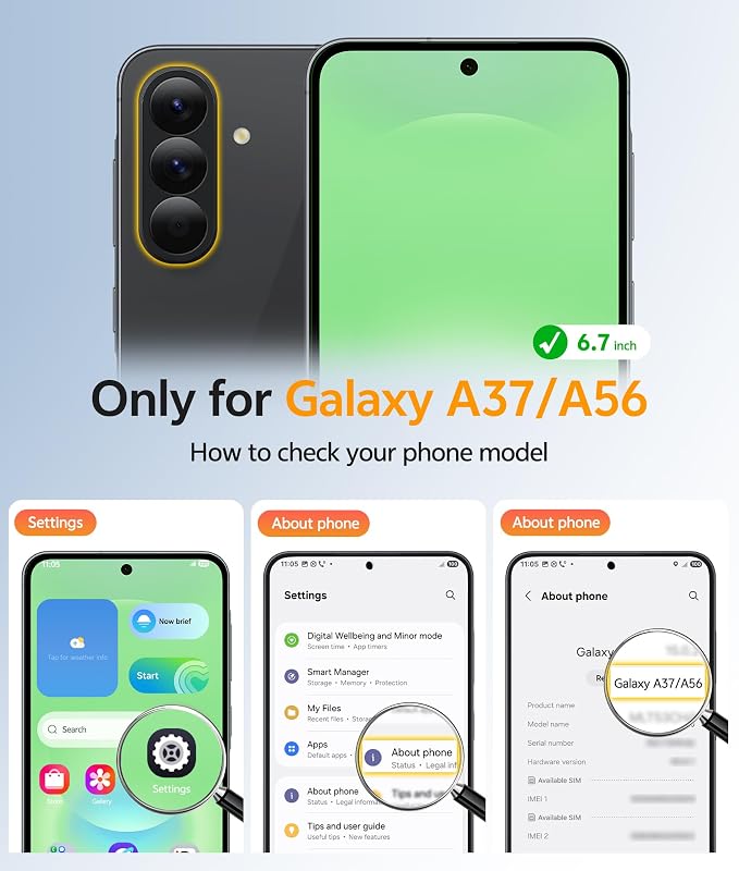 FNTCASE for Galaxy A37/A36 5G Phone Case, Fit for Magsafe, Screen Protector | Translucent Matte Magnetic Back, 14FT Military Grade Drop Protection, Shockproof Protective, for Samsung A37 Cover, Green - Image 2