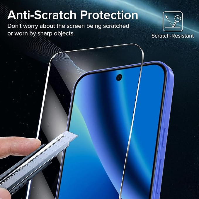 ivoler Screen Protector for Google Pixel 10a 6.3" Tempered Glass 3-Pack | Fingerprint Unlock Compatible, 9H Hardness, Bubble Free, Easy Install Frame for Pixel 10a - Image 3