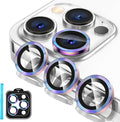 Tensa iPhone 15 Pro/Pro Max Camera Lens Protector, 9H Tempered Glass Screen Cover, Metal Ring for 6.1/6.7 inch iPhone 2023 by Tensea