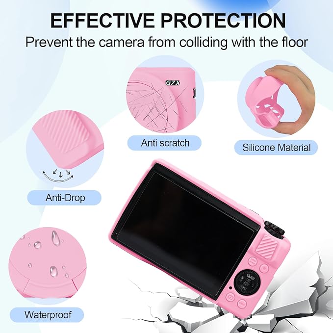 Case with Removable Lens Cover for Canon G7X Mark II/G7XII Camera(Pink) | Soft Silicone Camera Protective Case,Slim Fit,Anti-Scratch,Dustproof,Shockproof,Camera Accessories,For Travel,Daily Use - Image 2